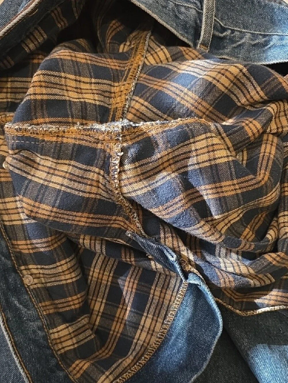 Vintage L.L. Bean 40x29 Classic 100% Cotton Blue Straight Jeans Flannel Lining